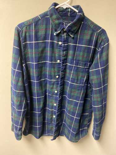 Vintage Kimball Clothiers LS Purplish Green Plaid Buttonfront