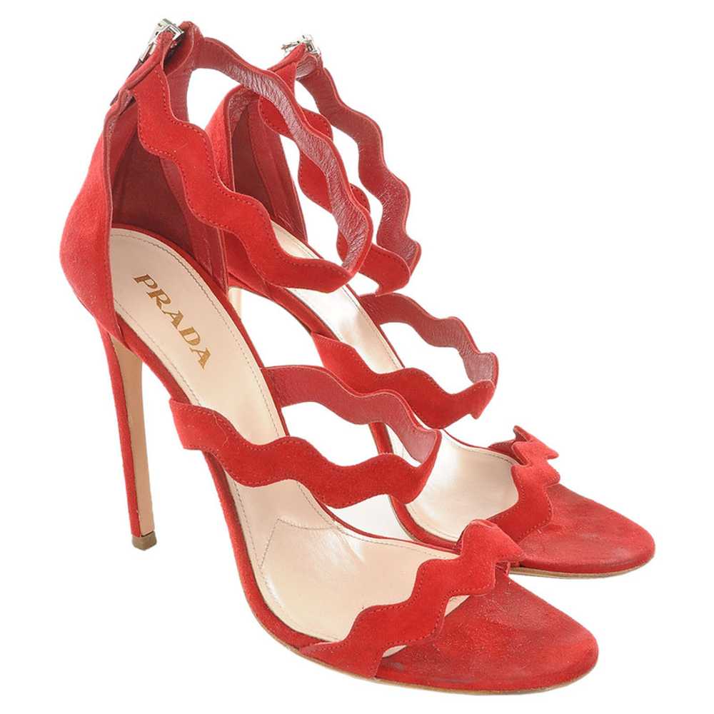 Prada Sandals Suede in Red - image 1