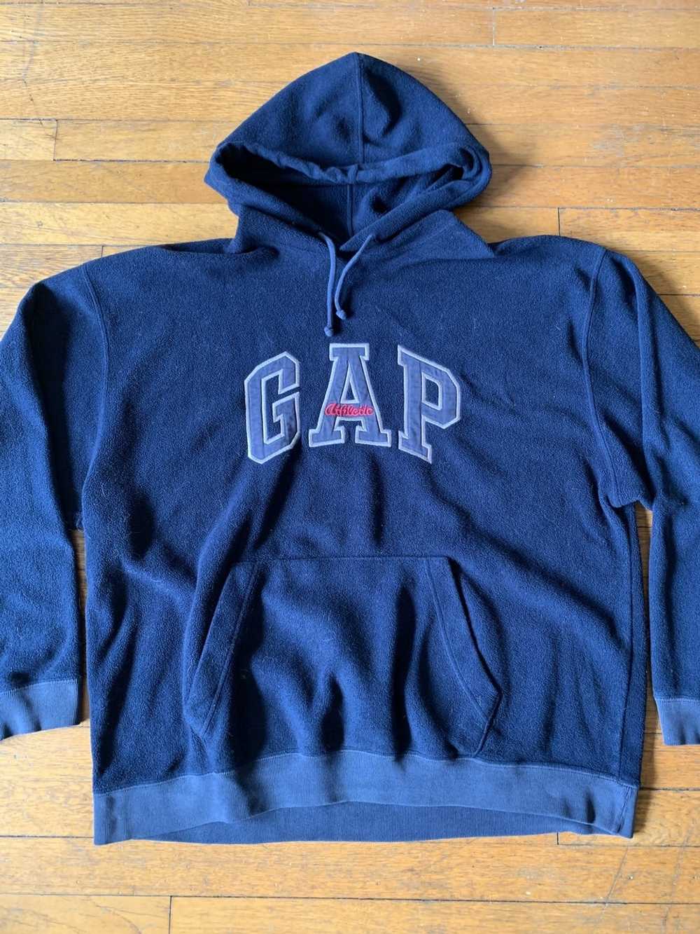 Gap × Vintage 90s Gap Spell Out Fleece Pullover H… - image 1