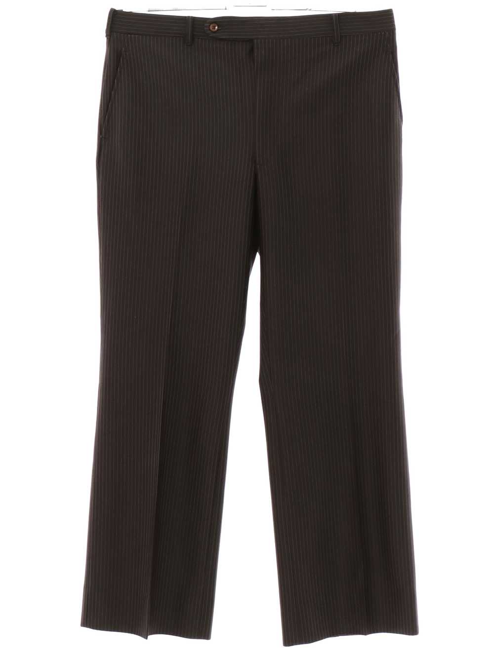 1980's Mens Pinstriped Flat Front Slacks Pants - image 1