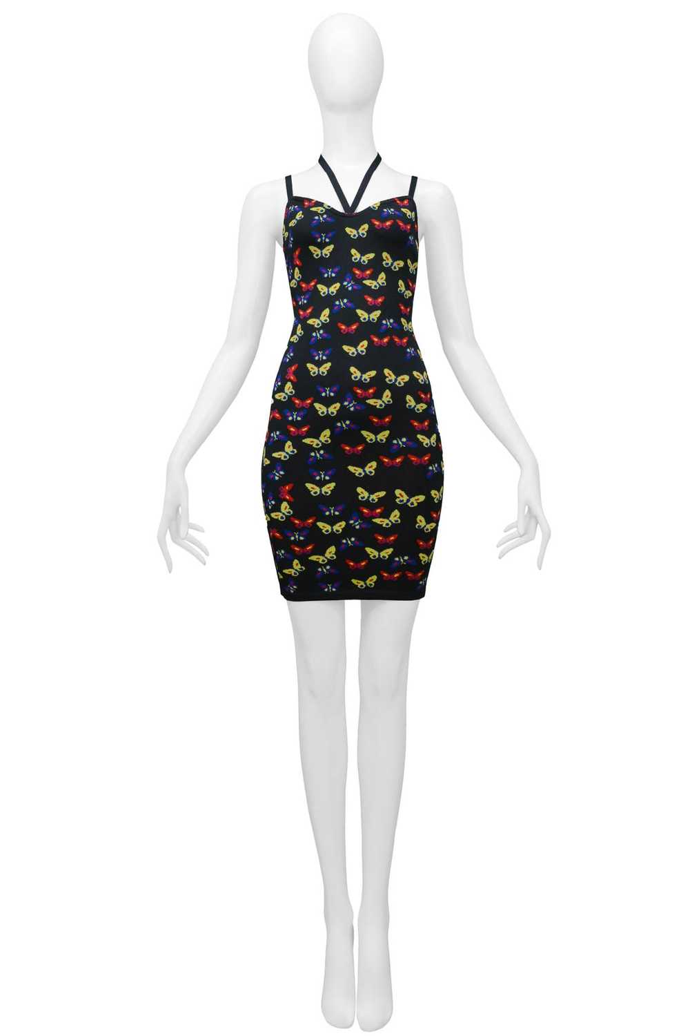 ALAIA ICONIC BUTTERFLY PRINT KNIT DRESS 1991 - image 3