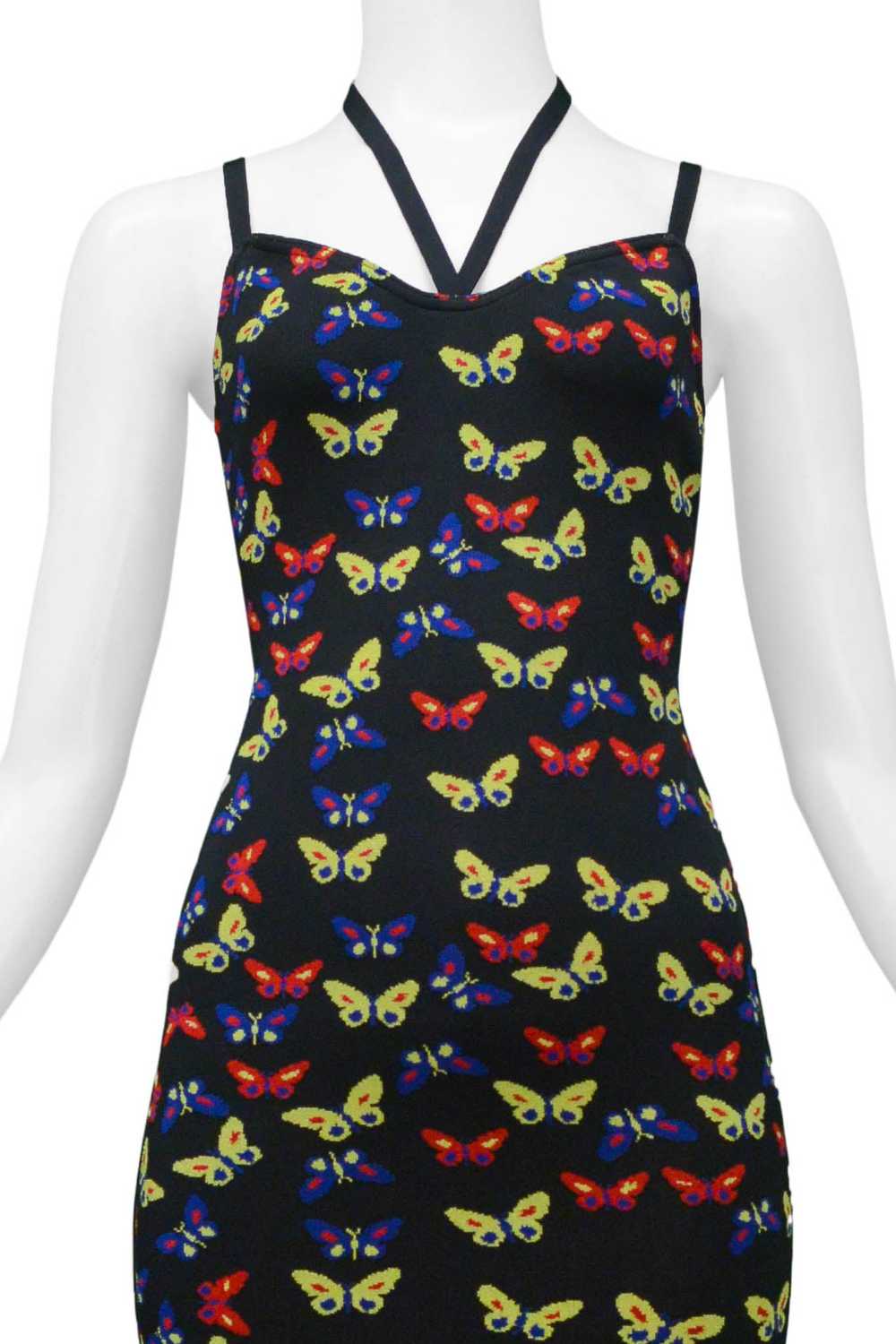 ALAIA ICONIC BUTTERFLY PRINT KNIT DRESS 1991 - image 4