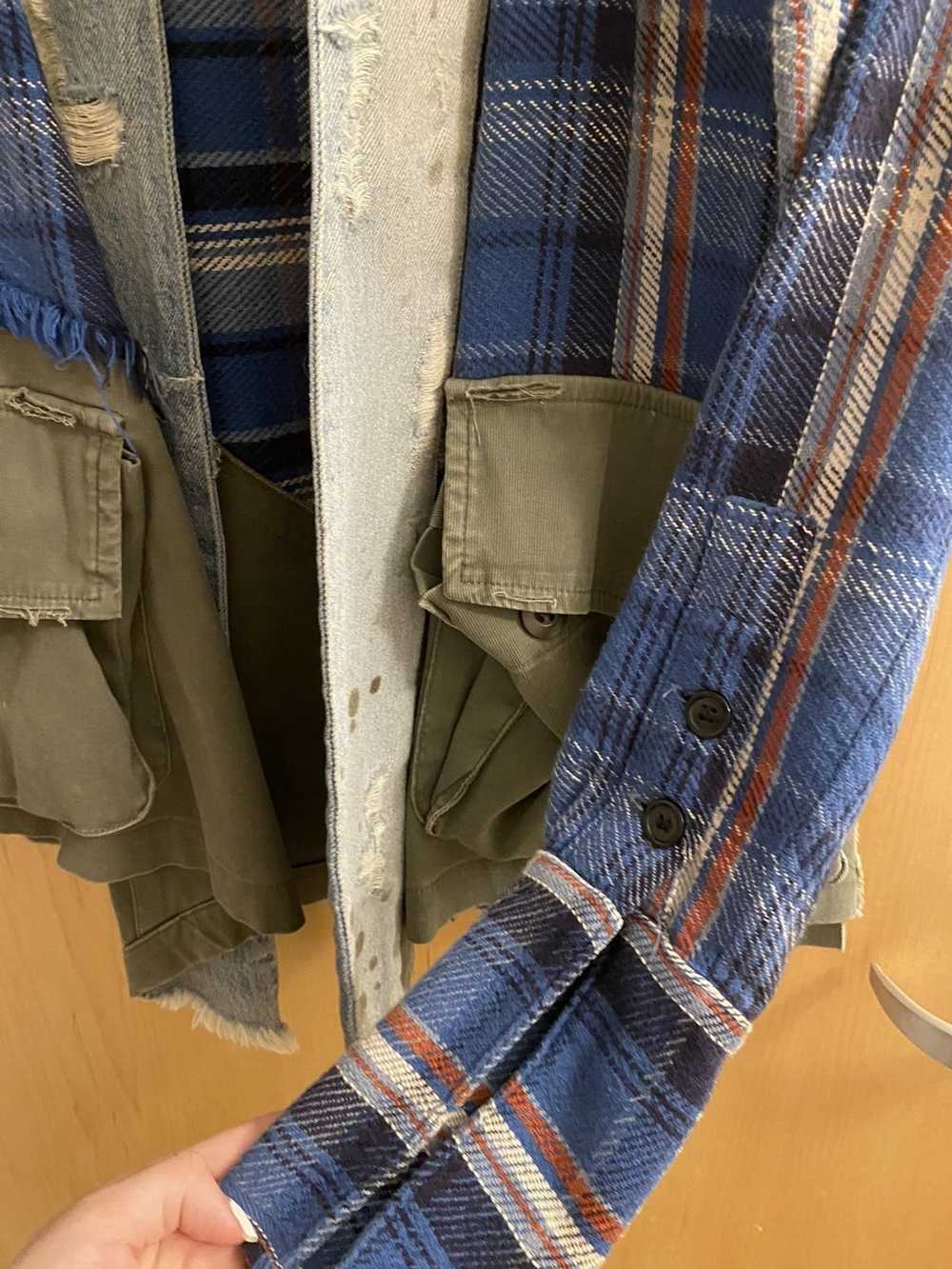 Greg Lauren Greg Lauren 50/50 BLUE PLAID/ARMY KIM… - image 9