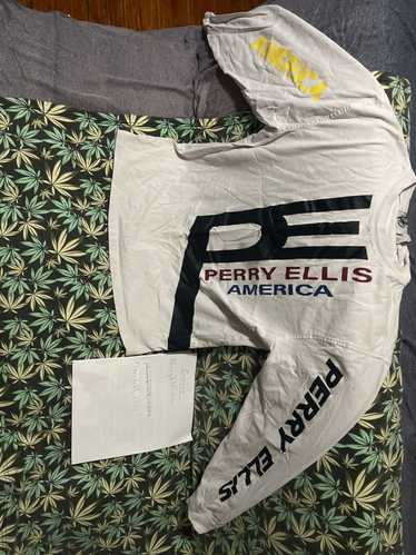 Perry Ellis Long sleeve screen printed perry Ellis