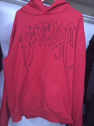 Revenge Revenge Red Embroidered Outline Hoodie - image 1