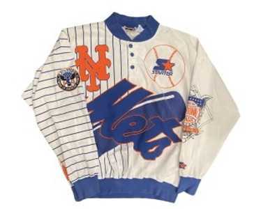 Starter New York Mets 1/4 Button L/S - image 1
