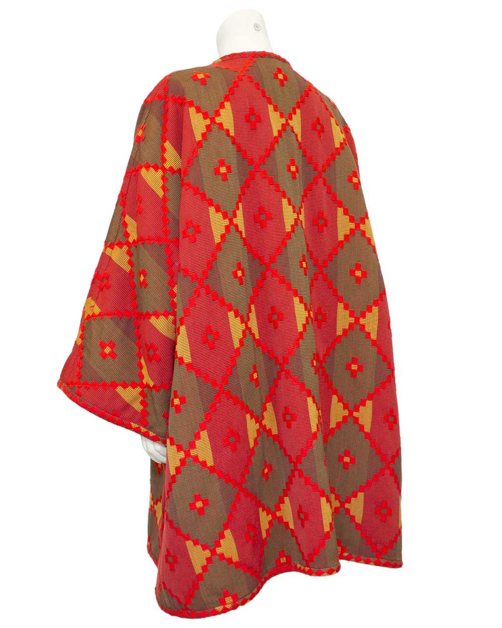 Valentino Red and Brown Embroidered Aztec Jacket - image 2