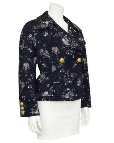 Christian Lacroix Grey Wool and Mohair Floral Jack