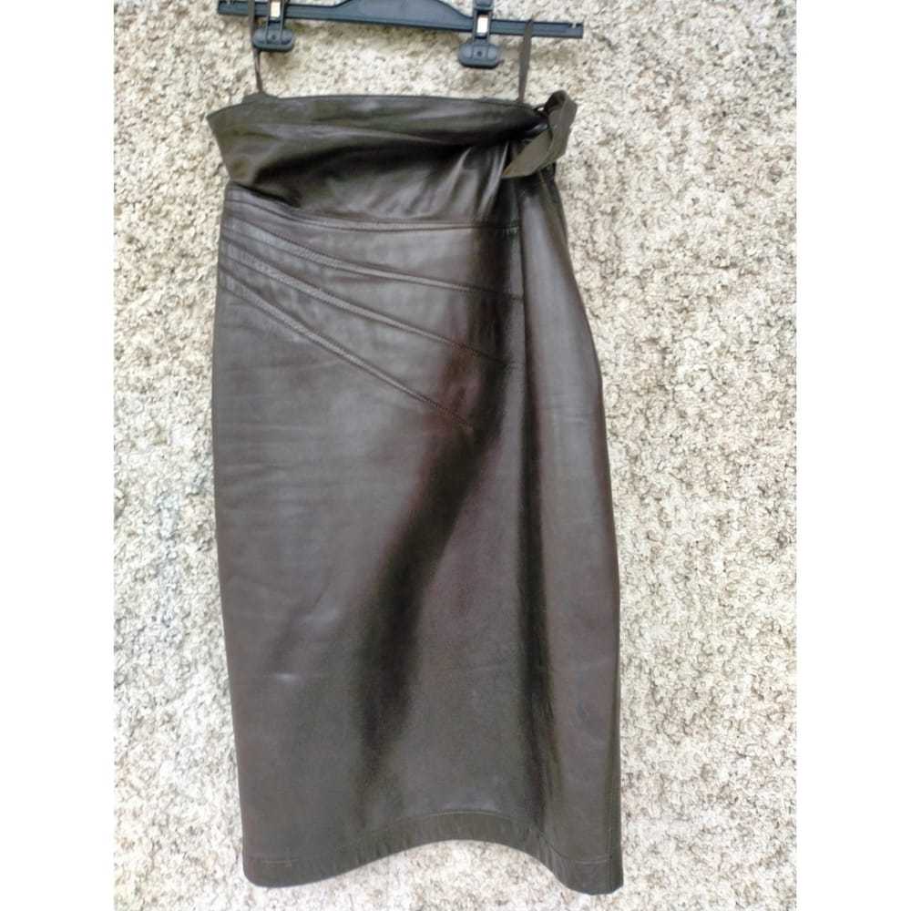 Alaïa Leather mid-length skirt - image 2