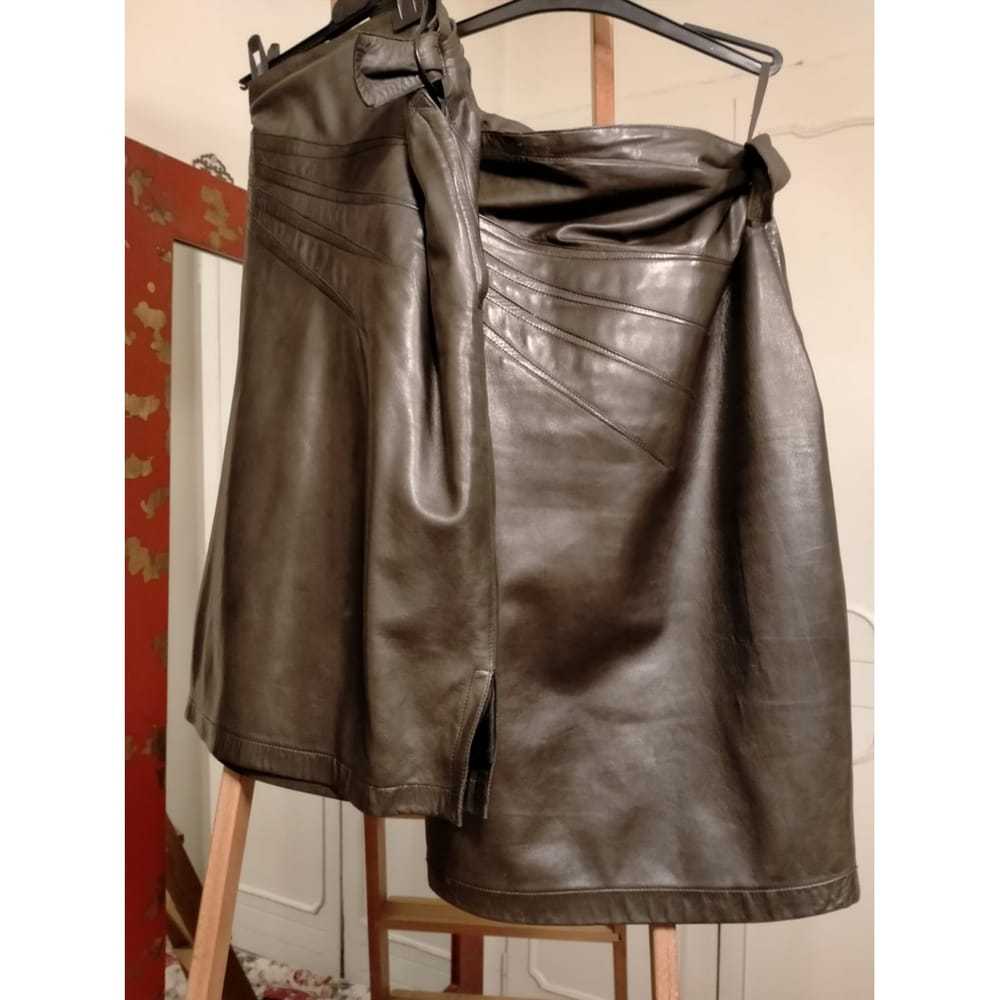 Alaïa Leather mid-length skirt - image 4