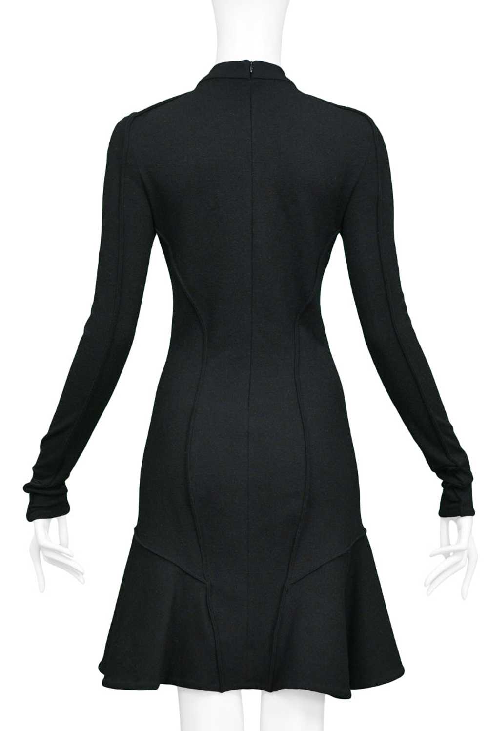 BALENCIAGA BY GHESQUIERE BLACK SCUBA DRESS WITH F… - image 4