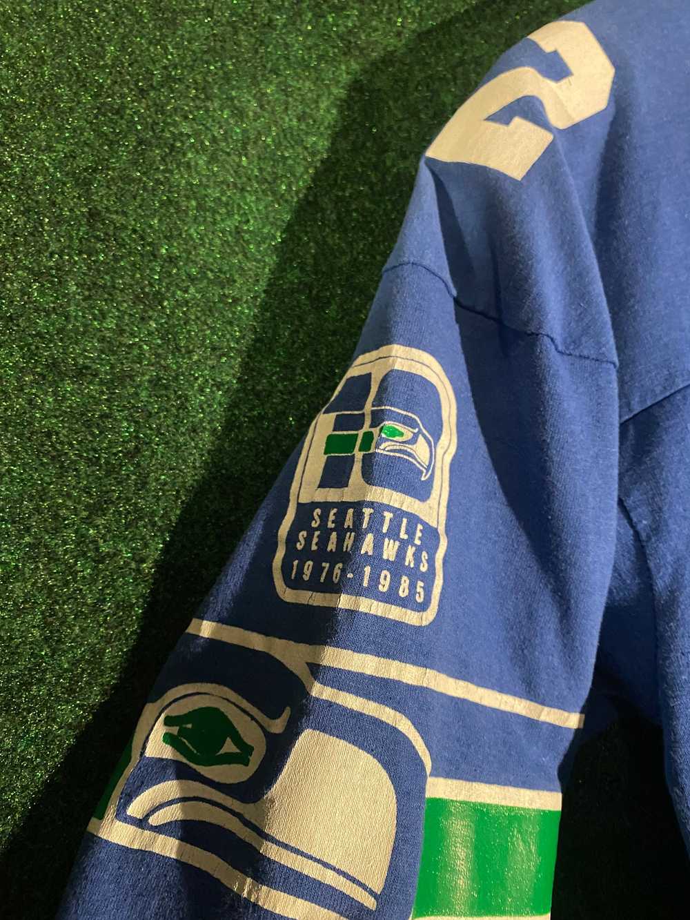 Vintage Seattle Seahawks "12th Man" 3/4 Sleeve T-… - image 2