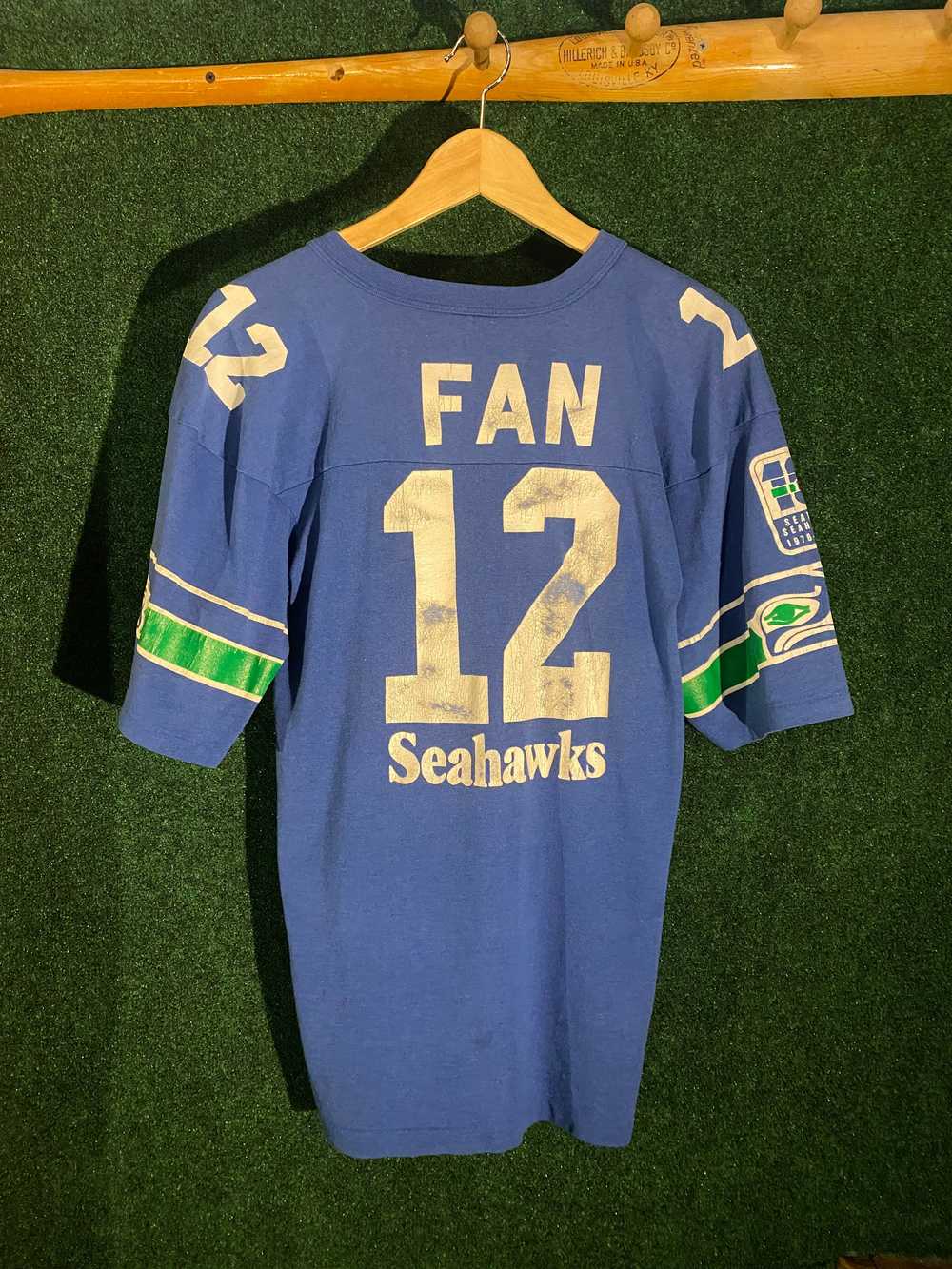 Vintage Seattle Seahawks "12th Man" 3/4 Sleeve T-… - image 4