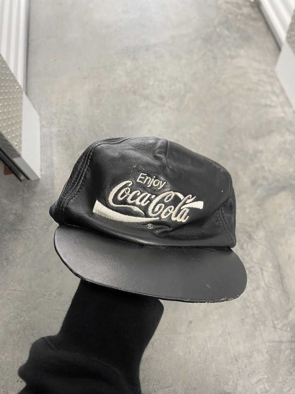 Coca Cola × Vintage 90s Coca-Cola Leather Hat - image 1