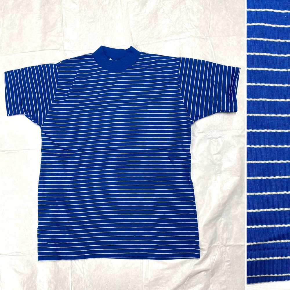 Deadstock 1960s Campus striped t-shirt blue white - Gem