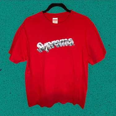 Supreme chrome logo store red