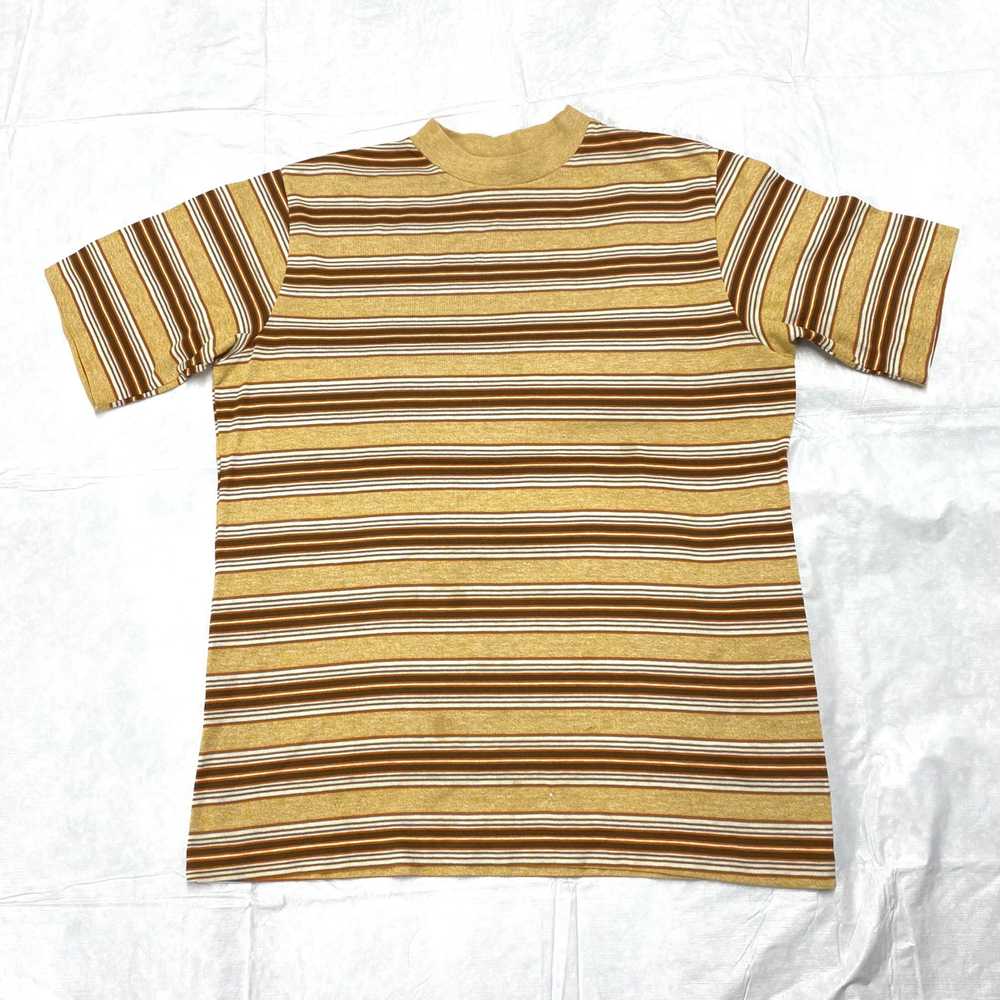 1960s striped t-shirt heather brown - image 1