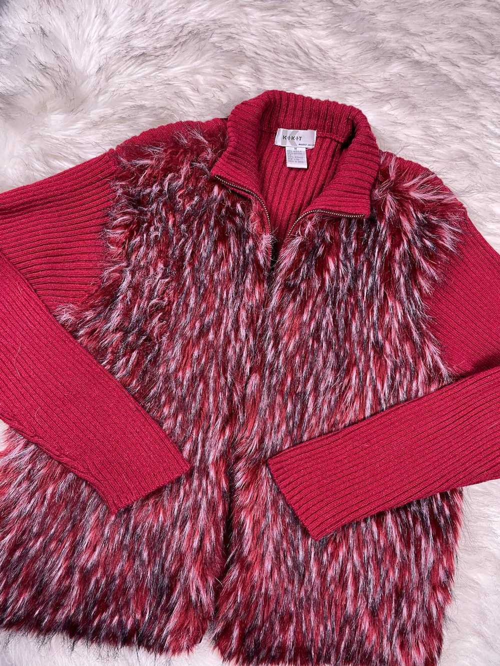 Y2k faux fur sweatshirt, Size M - image 2