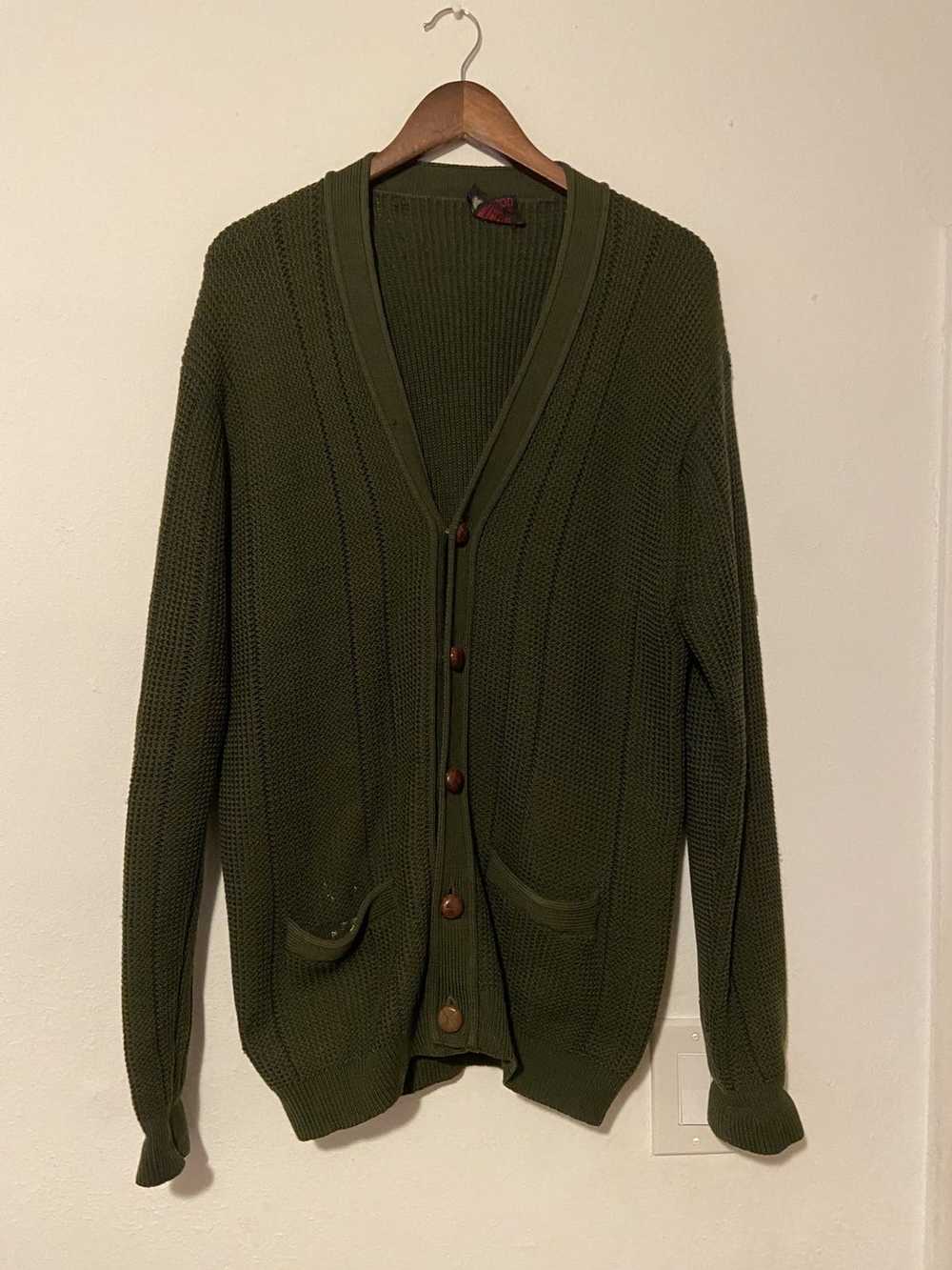 Vintage Vintage olive green cardigan - image 1