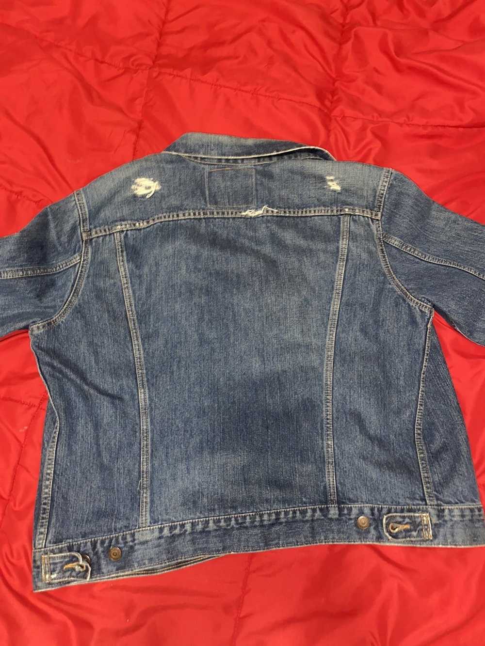 Levi's Levi’s denim jacket distressed. Custom pat… - image 8