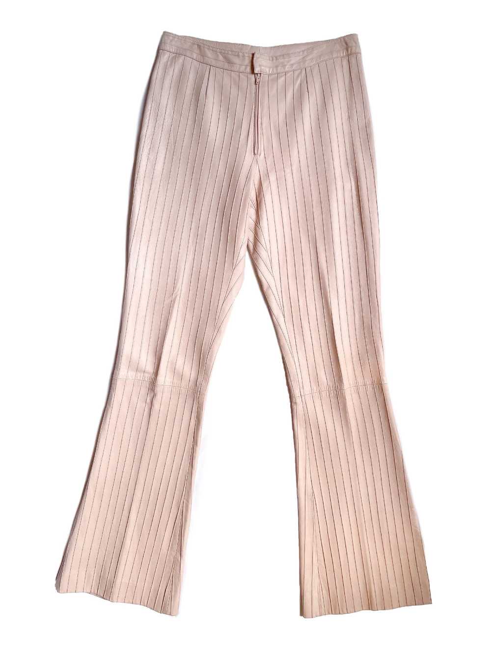 1999 Tom Ford Era Gucci Beige Pinstripe Leather P… - image 1