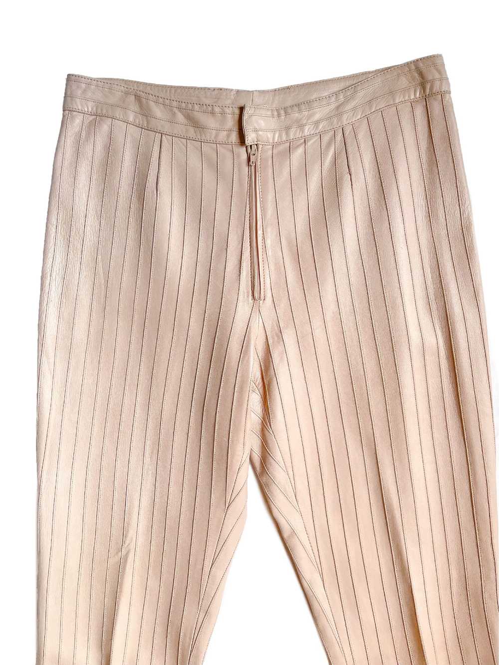 1999 Tom Ford Era Gucci Beige Pinstripe Leather P… - image 4