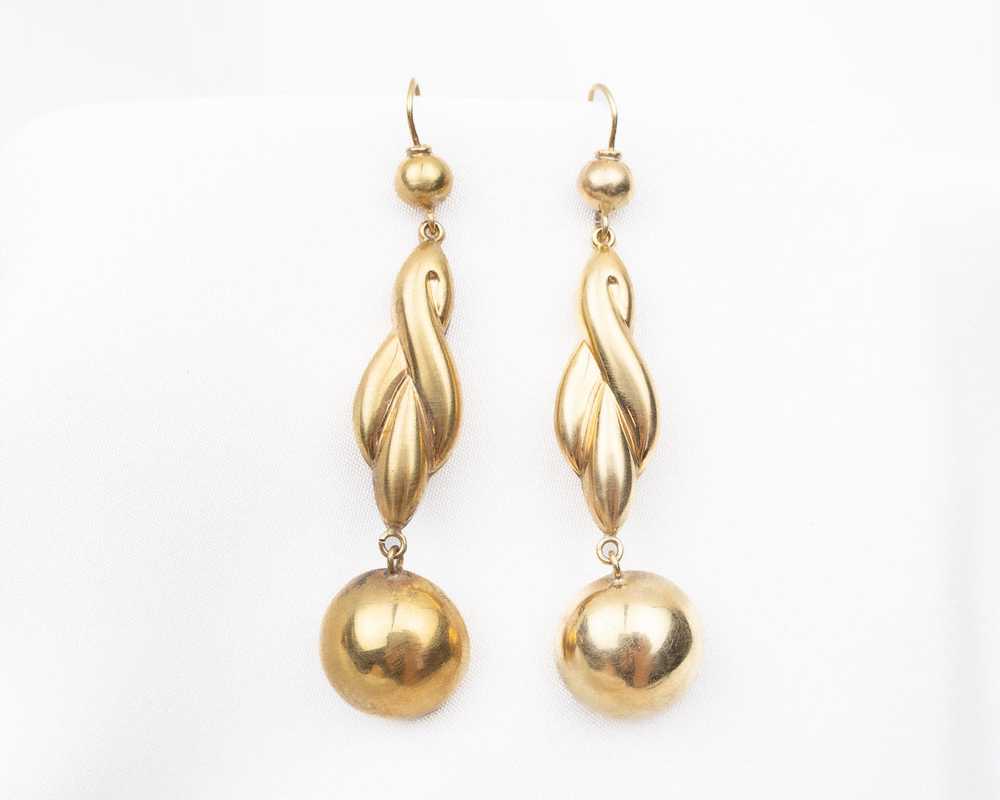 Victorian 9KT Gold Dangle Earrings - image 1
