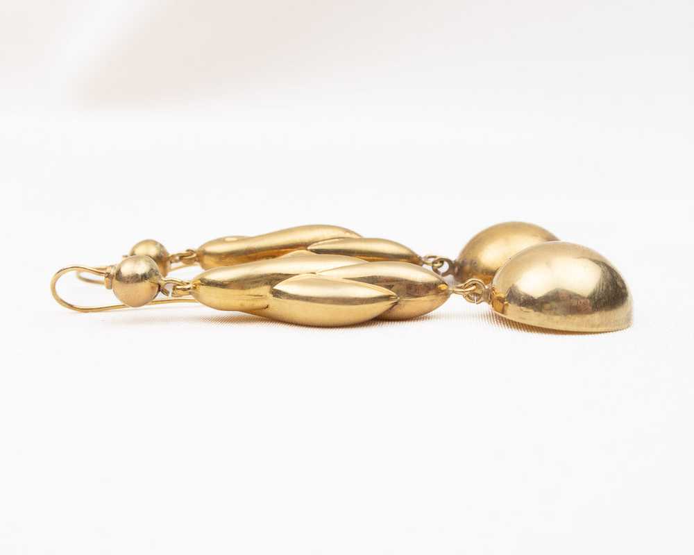 Victorian 9KT Gold Dangle Earrings - image 2