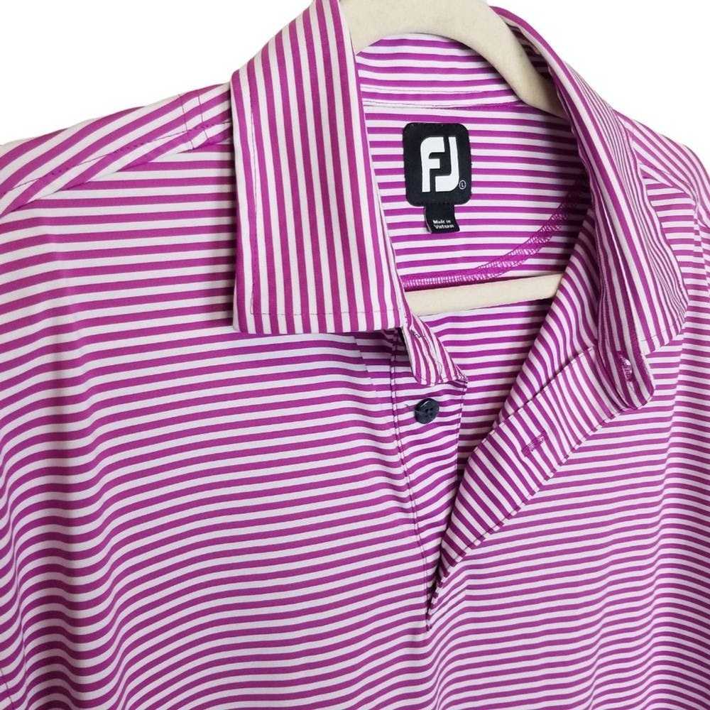 Footjoy FootJoy Mens L Purple Striped Short Sleev… - image 4