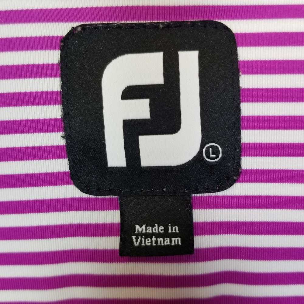 Footjoy FootJoy Mens L Purple Striped Short Sleev… - image 5