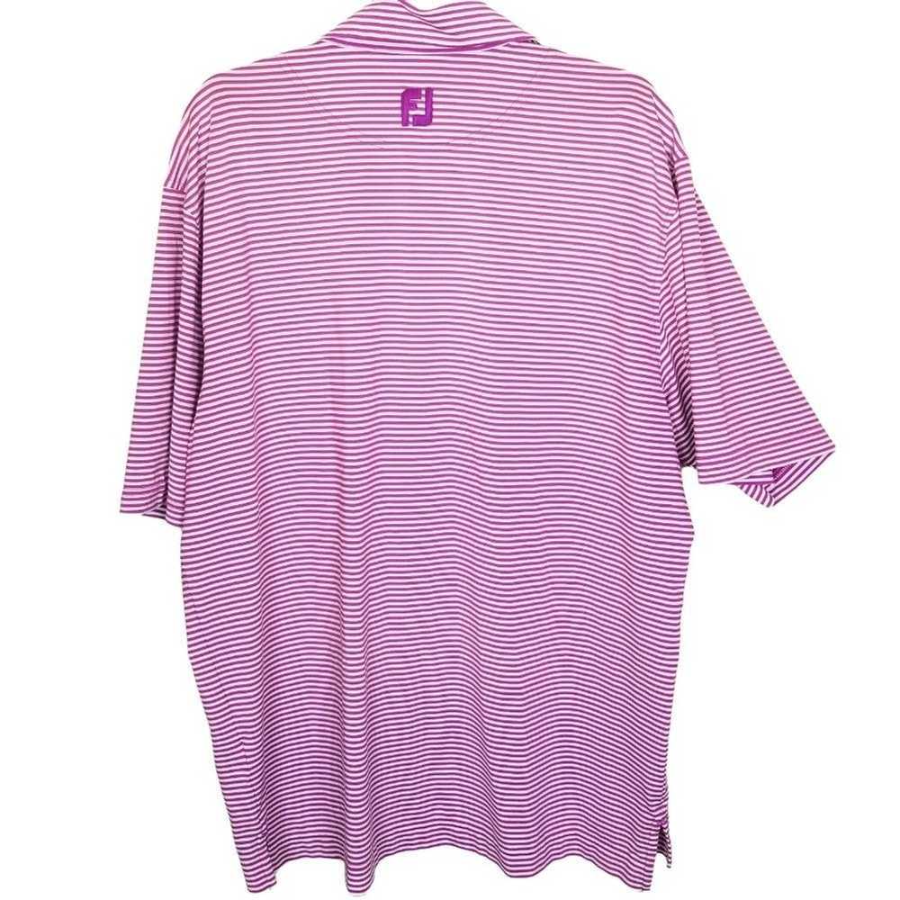 Footjoy FootJoy Mens L Purple Striped Short Sleev… - image 7