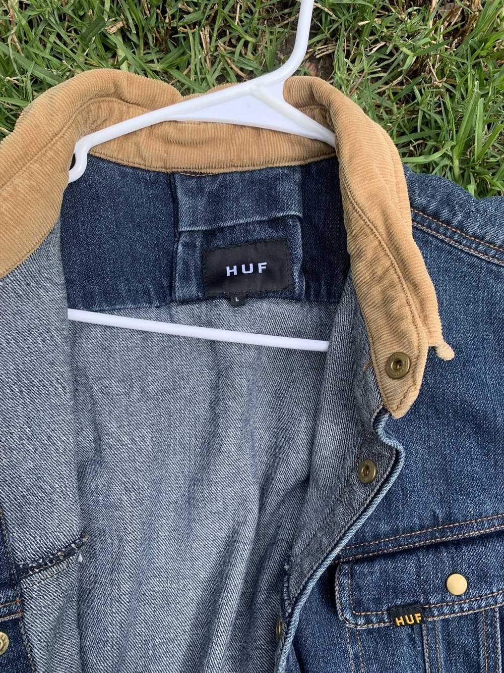 Huf Huf Pleated Corduroy Collar Denim Jacket - image 2