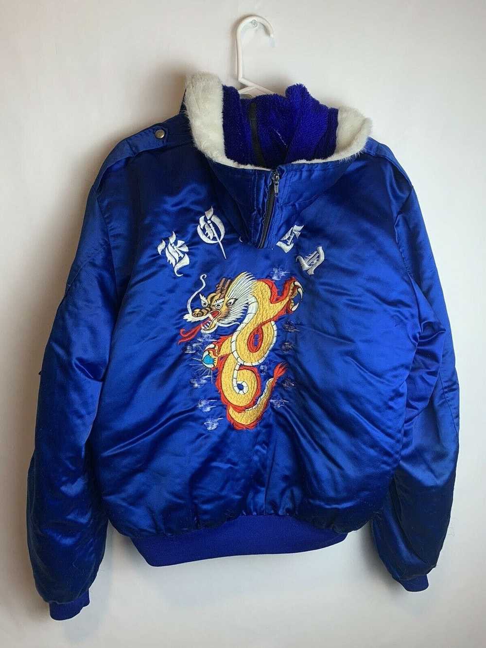 Other Vintage Korea Souvenir Jacket Dragon Blue S… - image 2