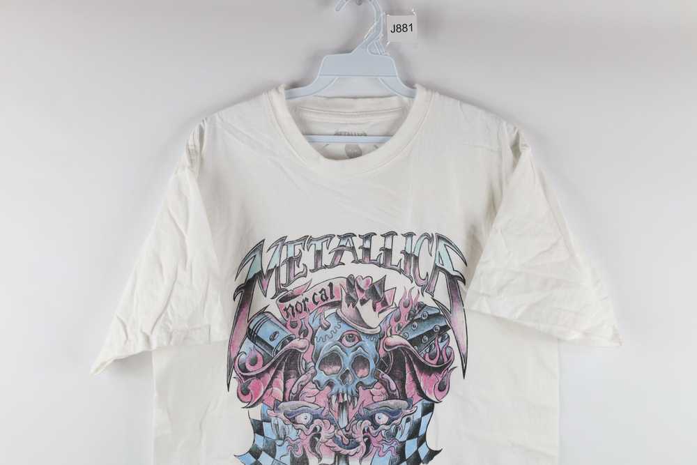 Vintage Metallica Faded Skull Flames Spell Out Sh… - image 2