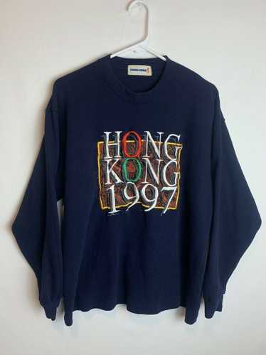 Other 1997 Handover of Hong Kong Navy Blue Long-sl