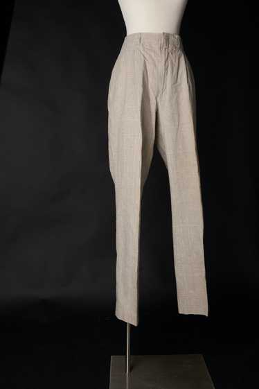 Vintage 1980s Tan Plaid Cotton Slacks Pants Trouse