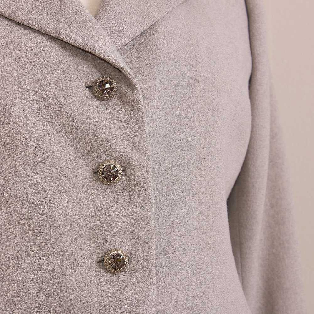 1960s-1970s Designer Gray Wool Cropped Blazer by … - image 5