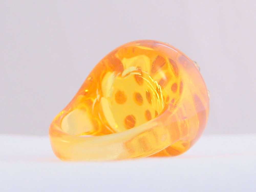 Lucite and Rhinestone Bubble Ring - image 7