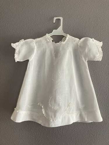 Adorable Antique Baby Dress White Batiste Hand Emb