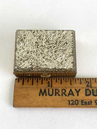 Vintage 1950s Silver Confetti Pill Box - image 1