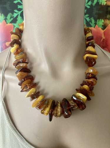 Stunning Chunky Copal Necklace Natural Polished R… - image 1