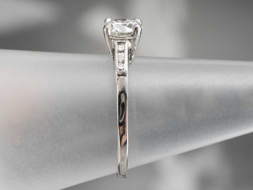 Platinum Retro Round Brilliant Diamond Engagement… - image 9