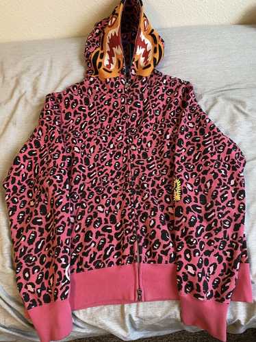 Bape Bape Pink Leopard Print Tiger Hoodie