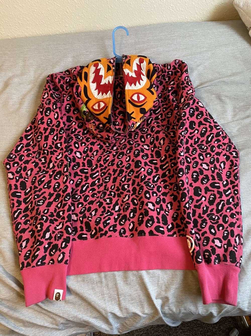 Bape Bape Pink Leopard Print Tiger Hoodie - image 6