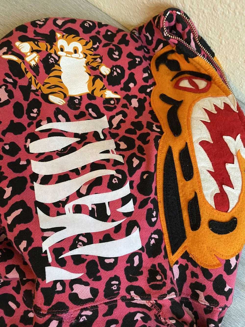 Bape Bape Pink Leopard Print Tiger Hoodie - image 8