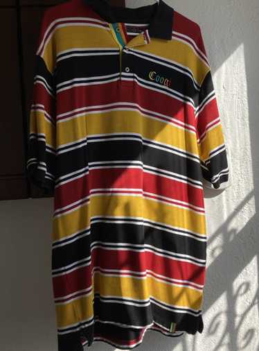 Coogi Coogi Red and Yellow striped polo