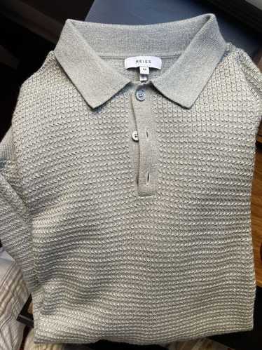 Reiss Wool knit long sleeve polo