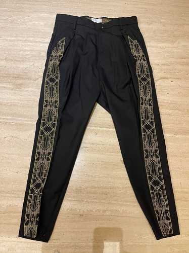 Sise Gold embroidered suit pants