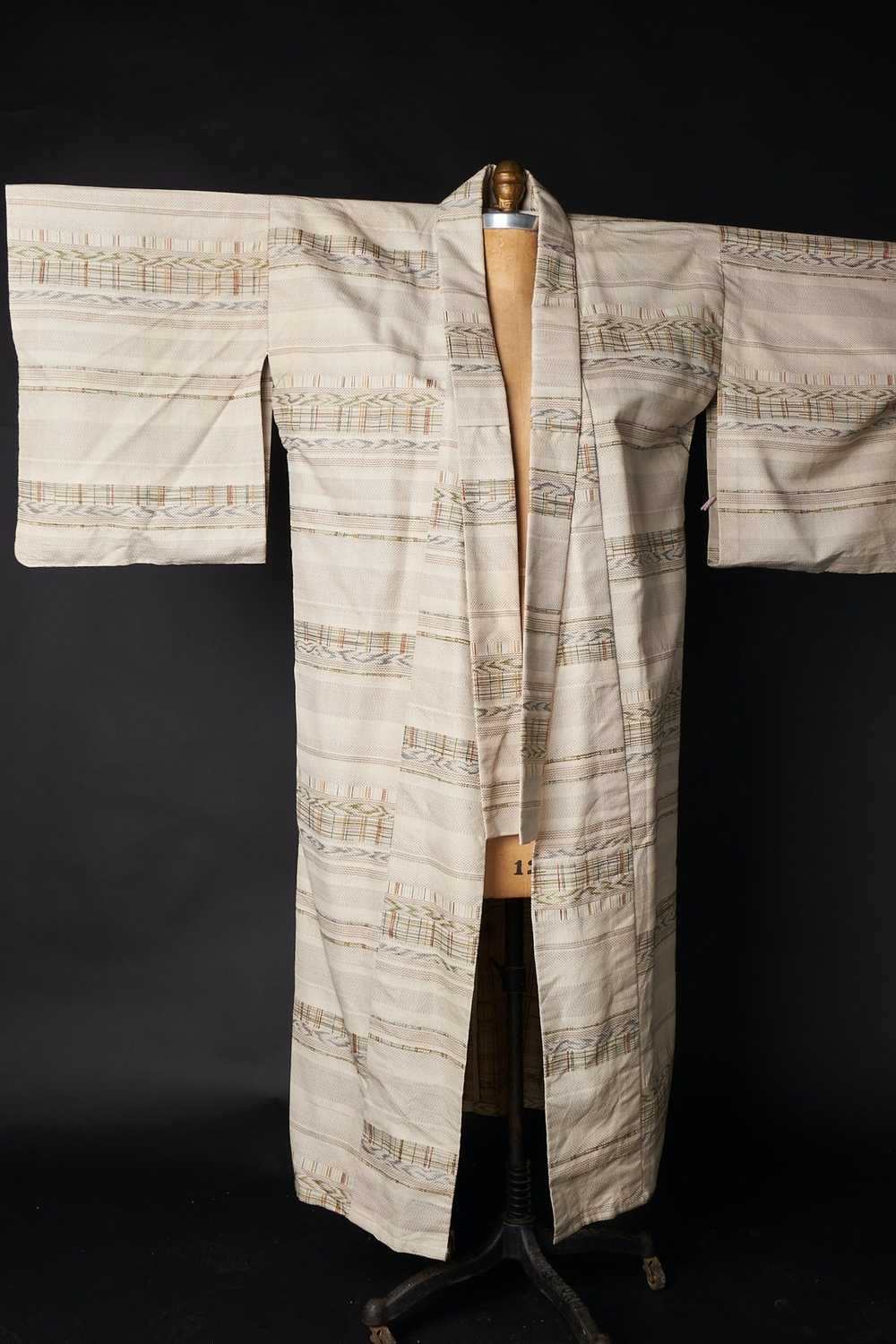 Vintage 1980s Silk Geometric Japanese Kimono - image 6
