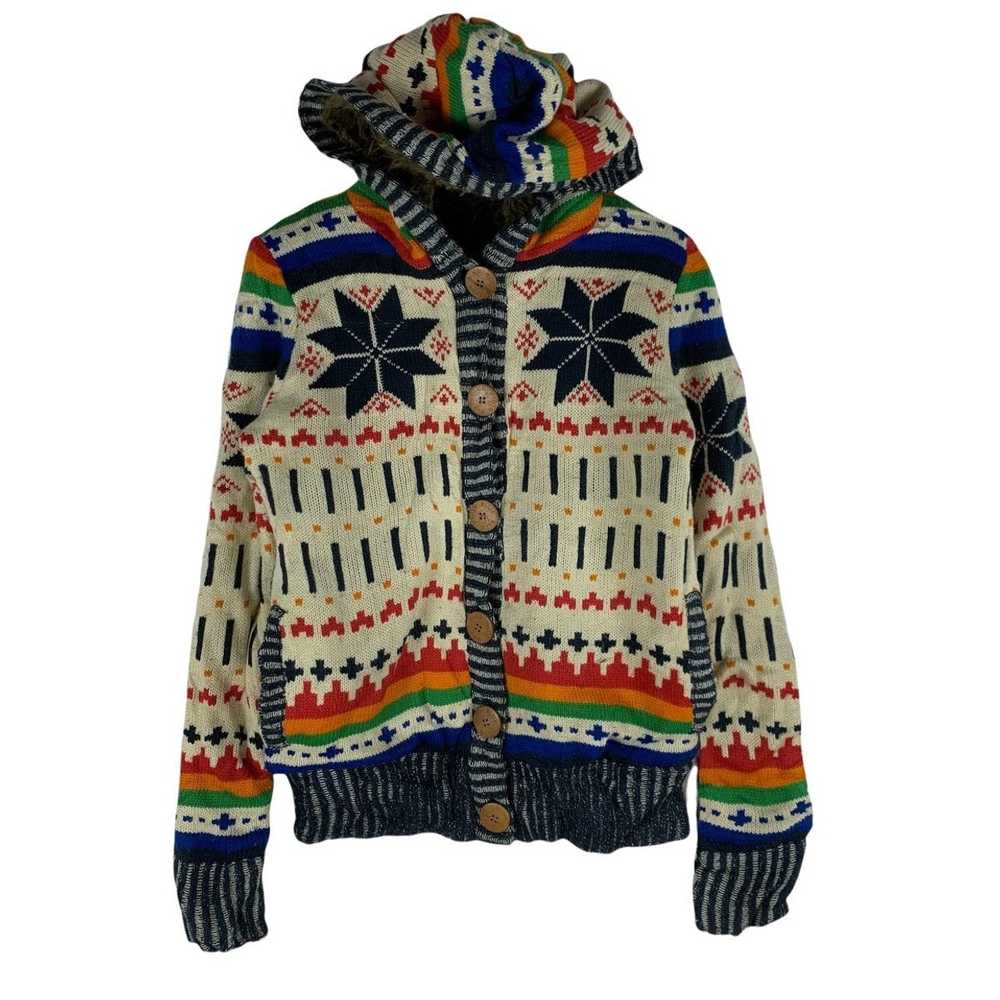 Coloured Cable Knit Sweater × Native × Navajo Vin… - image 1